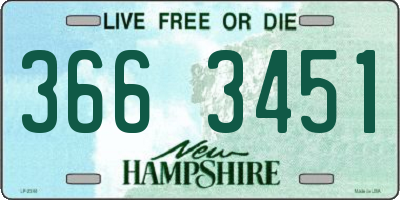 NH license plate 3663451