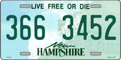 NH license plate 3663452
