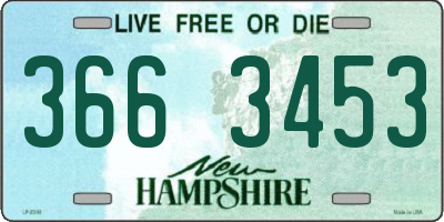NH license plate 3663453