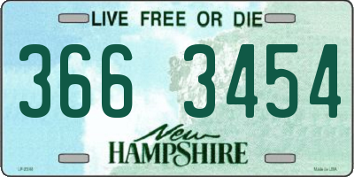 NH license plate 3663454