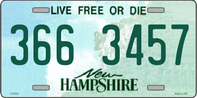 NH license plate 3663457