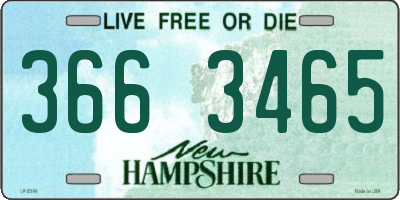 NH license plate 3663465