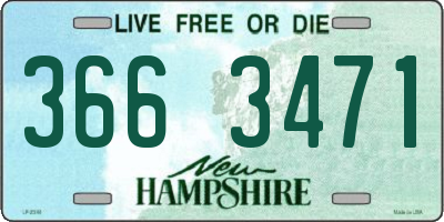NH license plate 3663471