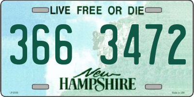 NH license plate 3663472