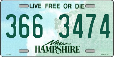 NH license plate 3663474