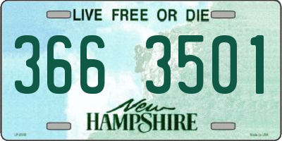 NH license plate 3663501