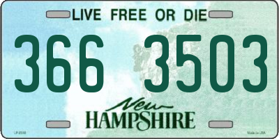 NH license plate 3663503