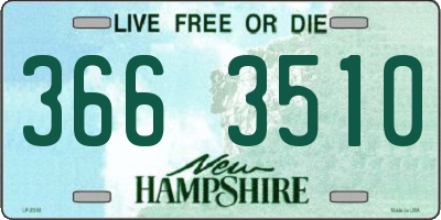 NH license plate 3663510