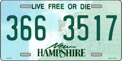 NH license plate 3663517