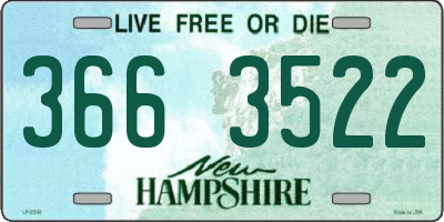 NH license plate 3663522