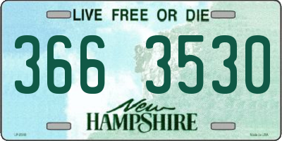 NH license plate 3663530