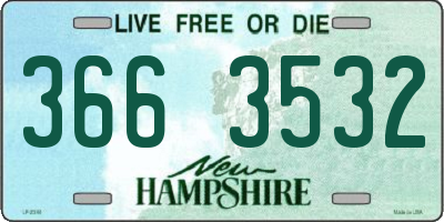 NH license plate 3663532