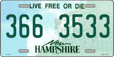 NH license plate 3663533