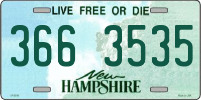 NH license plate 3663535