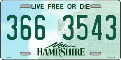 NH license plate 3663543