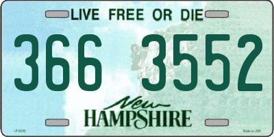 NH license plate 3663552