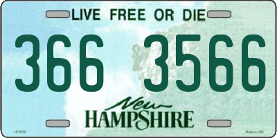 NH license plate 3663566