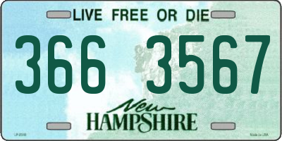 NH license plate 3663567