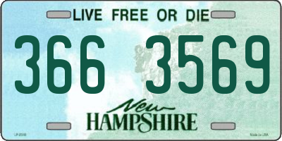 NH license plate 3663569
