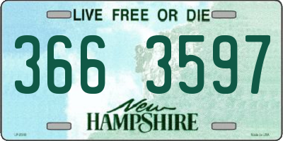 NH license plate 3663597