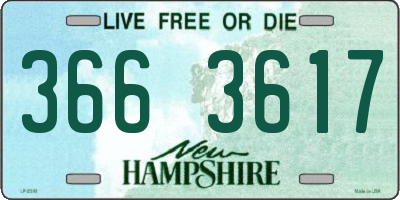 NH license plate 3663617