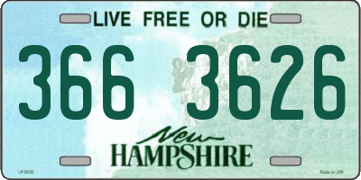 NH license plate 3663626