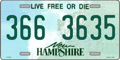 NH license plate 3663635