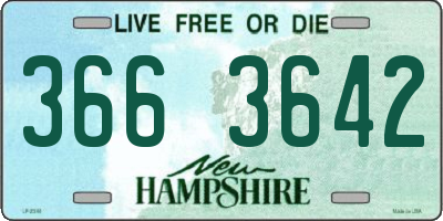 NH license plate 3663642