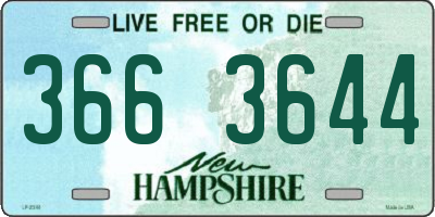 NH license plate 3663644