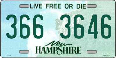 NH license plate 3663646