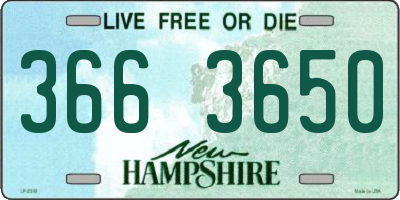 NH license plate 3663650