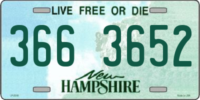 NH license plate 3663652