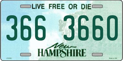 NH license plate 3663660
