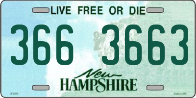 NH license plate 3663663