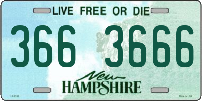 NH license plate 3663666