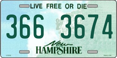 NH license plate 3663674