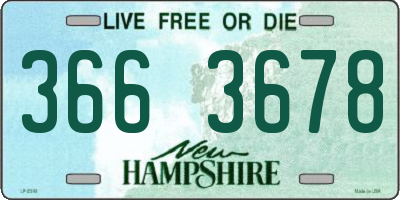 NH license plate 3663678