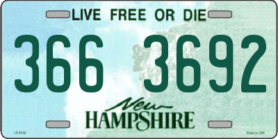 NH license plate 3663692