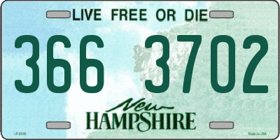 NH license plate 3663702