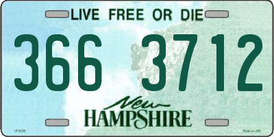 NH license plate 3663712