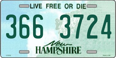 NH license plate 3663724