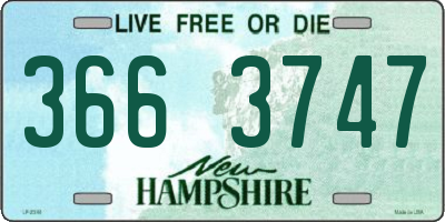 NH license plate 3663747