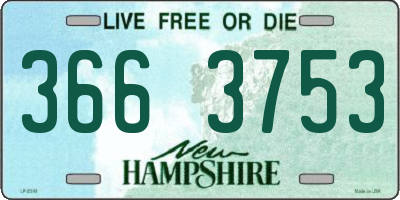 NH license plate 3663753