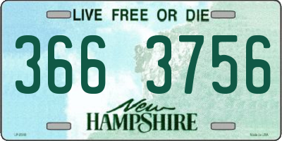 NH license plate 3663756