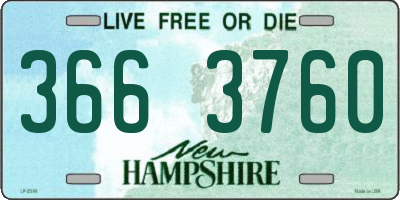 NH license plate 3663760