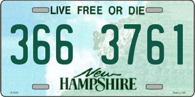 NH license plate 3663761