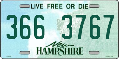 NH license plate 3663767
