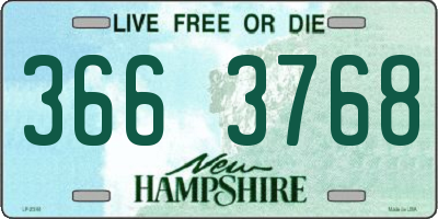 NH license plate 3663768