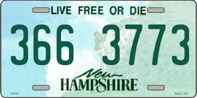 NH license plate 3663773