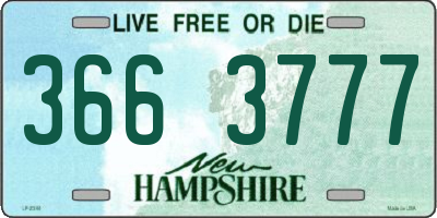 NH license plate 3663777